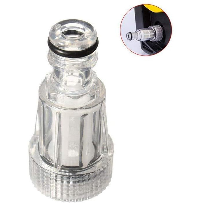 Starq - Universal 3/4" Crystal Clear Filter For High-Pressure Washer Inlet Water Filter Connector Nipple/Nozzle Accessory