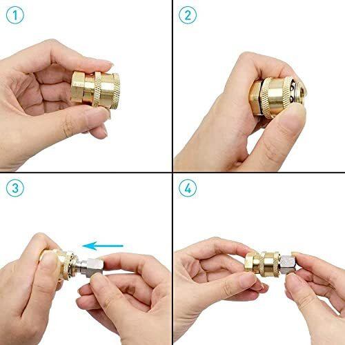 Starq Quick Connector Brass Adapter (Quick Release Coupling) M14 To 1/4 Inch For Foam Lance Bottle And Attachments