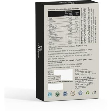 La Nature's Calcium Magnesium Zinc With Biotin & Vitamin D3 - Calcium Citrate 500 Mg And Vitamin D3 400 Iu - Adults - 10 X 3 Strips- 30 Softgels