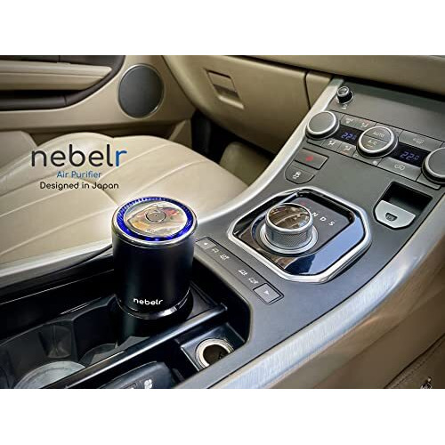 Nebelr Car Air Purifier Ionizer - Premium - Alluminium - 10 Million Negative Ions - Kills 99.9% Viruses - Removes Pm2.5 & Dust - Portable - Designed In Japan - Gen 2 - Type C - 2025 - (Black Jet)