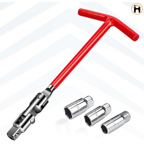 Homdum Universal Spark Plug Socket Wrench, Spark Plug Removal Tool, T-Handle 360 Spark Plug Socket 16/18/21Mm