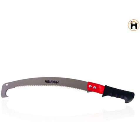 Homdum Pruning Saw With Pole Fixing Slot Curved Blade Hand Saw Professional Pruning Saw With Hook Rust Resistance Sharp Teeth Blades |With Rubber Grip Handle