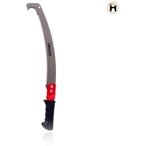 Homdum Pruning Saw With Pole Fixing Slot Curved Blade Hand Saw Professional Pruning Saw With Hook Rust Resistance Sharp Teeth Blades |With Rubber Grip Handle