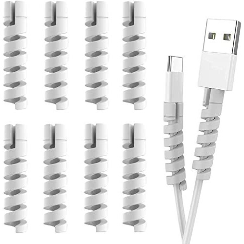 Ls Lapster Quality Assured 12Pcs Spiral Cable Protectors For Data Charger, Wires Computers, Cell Phones Etc.(Grey)