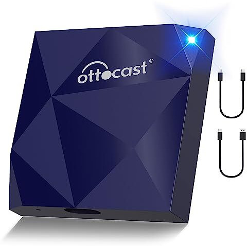 Ottocast A2Air Wireless Android Auto Adapter For Oem Factory Wired Android Auto Cars, Plug & Play, 15S Connection, 2024 Dongle Converts Wired Aa To Wireless