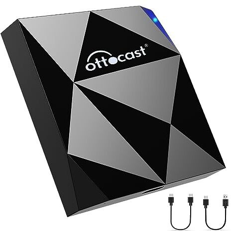 Ottocast Wireless Carplay Adapter For Iphone-Apple Carplay Dongle Wired To Wireless, Plug And Play & Automatic Connection, Apple Carplay Wireless Adapter Supports Oem Wired Carplay Cars (Black)