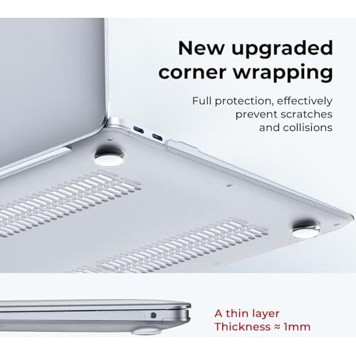 Eoocoo Case Compatible For Macbook Air 13.3 Inch 2021 2020 2019 2018 Release,M1 A2337 A2179 A1932 Retina Display Touch Id,M1 Air 13 Laptop Plastic Hard Shell Cover,Smooth Shiny Surface,Crystal Clear