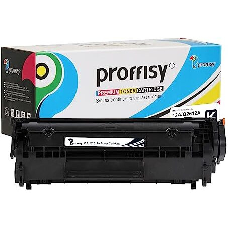 Proffisy 12A Toner Cartridge Q2612A High Yield Cartridge Compatible With Hp Laserjet M1005 Mfp,1020,1010/1012/1018/1022/1022N/1022Nw/3015/3020/3030/3050/3050Z/3052/3055/M1319/M1319F (1Pcs)