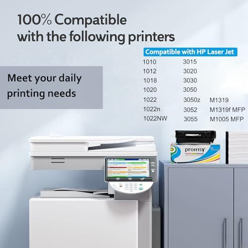 Proffisy 12A Toner Cartridge Q2612A High Yield Cartridge Compatible With Hp Laserjet M1005 Mfp,1020,1010/1012/1018/1022/1022N/1022Nw/3015/3020/3030/3050/3050Z/3052/3055/M1319/M1319F (1Pcs)