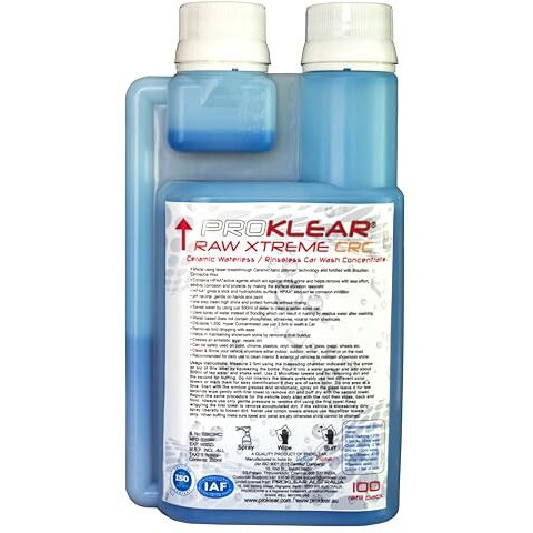 Proklear Raw Xtreme Crc Sio2 Hybrid Ceramic Waterless Wash Concentrate Makes 50 Liters - 250Ml Pack