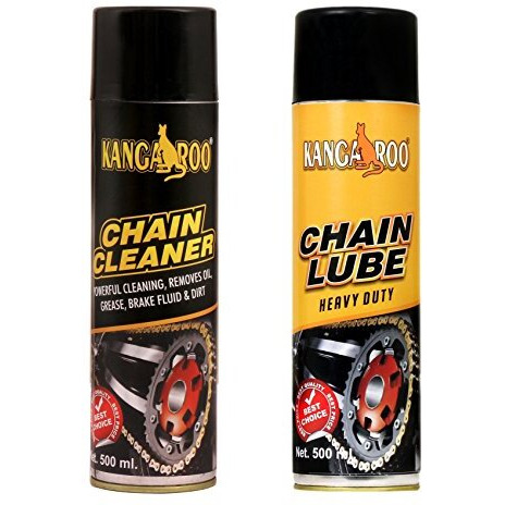 Kangaroo Chain Lube And Chain Cleaner (500 Ml Each, Black).