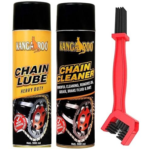 Kangaroo Chain Lubricant Spray & Chain Cleaner Spray(500 Ml Each) And Cleaning Brush