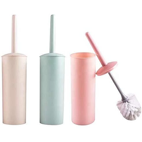 Maharsh Plastic Toilet Brush With Holder (Multicolor) (Pack Of 1)