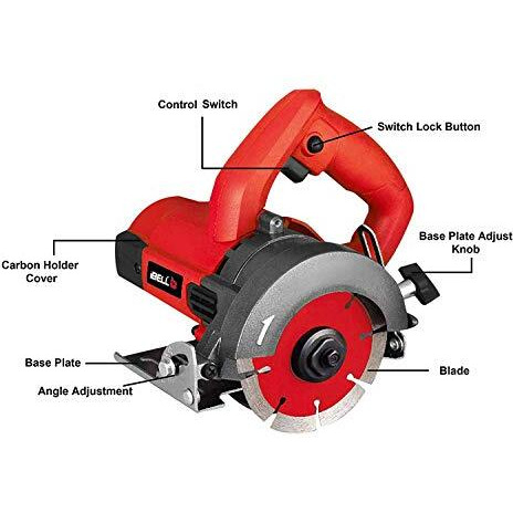 Ibell Marble Cutter Mc25-84, 1300W, Copper Armature, 13000 Rpm, Disc Dia 125Mm, Max Cut Depth 38Mm, Bevel And Depth Adjustable, Corded-Electric