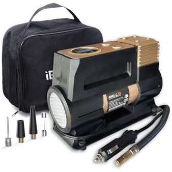 Ibell Plastic Heavy Duty Tyre Inflator Ca12-97, 12V Dc, 150 Psi (Digital), Air Volume 35L/Min (Black / Gold)