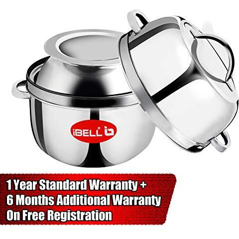 Ibell 1 Kilogram Premium Stainless Steel Steam Pot, Thermal Rice Cooker, Induction Based Pot With Rubber Gasket