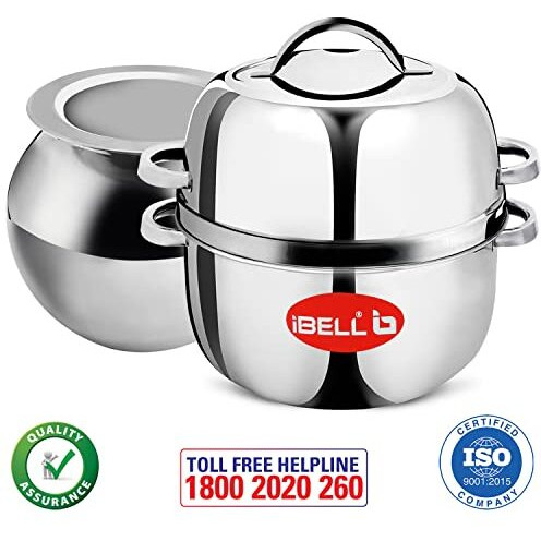 Ibell 1 Kilogram Premium Stainless Steel Steam Pot, Thermal Rice Cooker, Induction Based Pot With Rubber Gasket