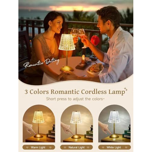 One Fire Wireless Table Lamp, 3 Colours, Led Table Lamp, Battery Table Lamp, 10-Way Dimmable Led Table Lamp, Wireless, Table Lamp, Vintage, Table Lamp, Led Touch Lamp, Wireless Table Lamp Battery