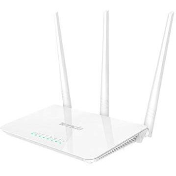 Tenda F3 300Mbps Wi-Fi Router, Easy Setup, Wps Button, Parental Control, Bandwidth Control, Wi-Fi Schedule, With 3 * 5Dbi High Power External Antennas (White, N300 F3)