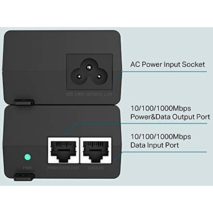 Tp-Link Tl-Poe160S|802.3At/Af Gigabit Poe Injector|Non-Poe To Poe Ethernet Adapter|Supplies Poe (15.4W) Or Poe+ (30W)|Plug & Play|Desktop/Wall-Mount|Distance Up To 328 Ft.|Ul Certified,Black