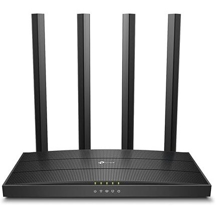 Tp-Link Archer Ac1200 Archer C6 Wi-Fi Speed Up To 867 Mbps/5 Ghz + 400Mbps/2.4 Ghz, 5 Gigabit Ports, 4 External Antennas, Mu-Mimo, Dual Band, Wifi Coverage With Access Point Mode, Black