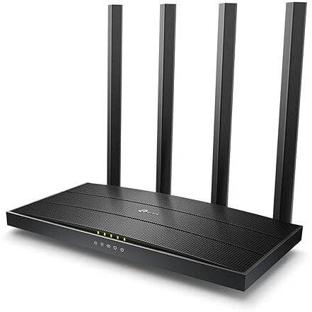 Tp-Link Archer Ac1200 Archer C6 Wi-Fi Speed Up To 867 Mbps/5 Ghz + 400Mbps/2.4 Ghz, 5 Gigabit Ports, 4 External Antennas, Mu-Mimo, Dual Band, Wifi Coverage With Access Point Mode, Black
