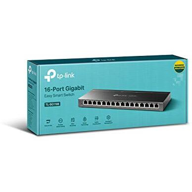 Tp-Link 16 Port Gigabit Switch | Unmanaged Pro | Plug & Play | Fanless | Desktop/Wall-Mount | Durable Metal Casing | Support Qos, Igmp Snooping And Link Aggregation (Tl-Sg116E)