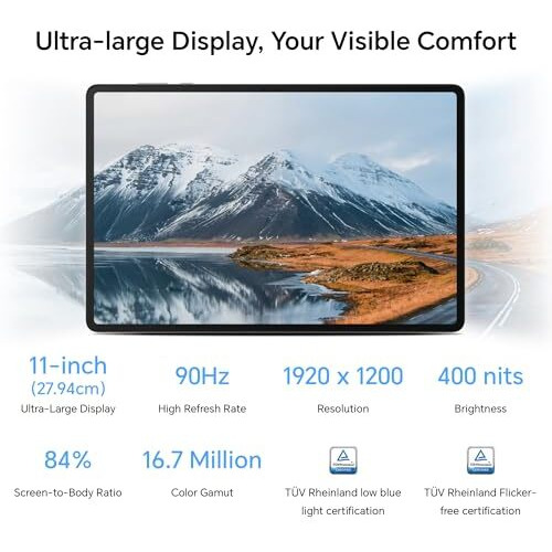 Honor Pad X8A (Smartchoice) Wi-Fi Tablet With Free Flip-Cover 27.94Cm (11 Inch),4Gb Ram 128 Gb Rom Expandable Up To 1Tb Fhd Display 90Hz,8300Mah Battery,Quad Speakers,Snapdragon 680,Android 14,Grey