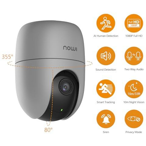 Imou 360 1080P Full Hd Security Camera, Human Detection, Motion Tracking, 2-Way Audio, Night Vision, Dome Camera With Wifi & Ethernet Connection, Alexa Google Assistant, Up To 256Gb Sd Card Support