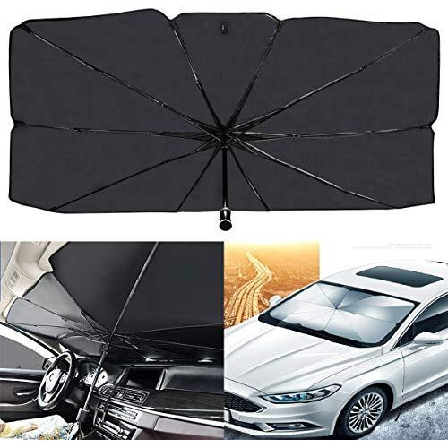 Car Windshield Sun Shade Umbrella Car Umbrella For Windshield Sun Protection Foldable Car Sunshades Reflect And Protect Vehicle From Uv Sun And Heat, Easy To Use/Store, 56 In X 31 In, Fit Most Vehicle