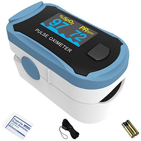 Choicemmed Md300C29 Finger Pulse Oximeter With Color Oled Screen Display & Batteries - Grey, Black