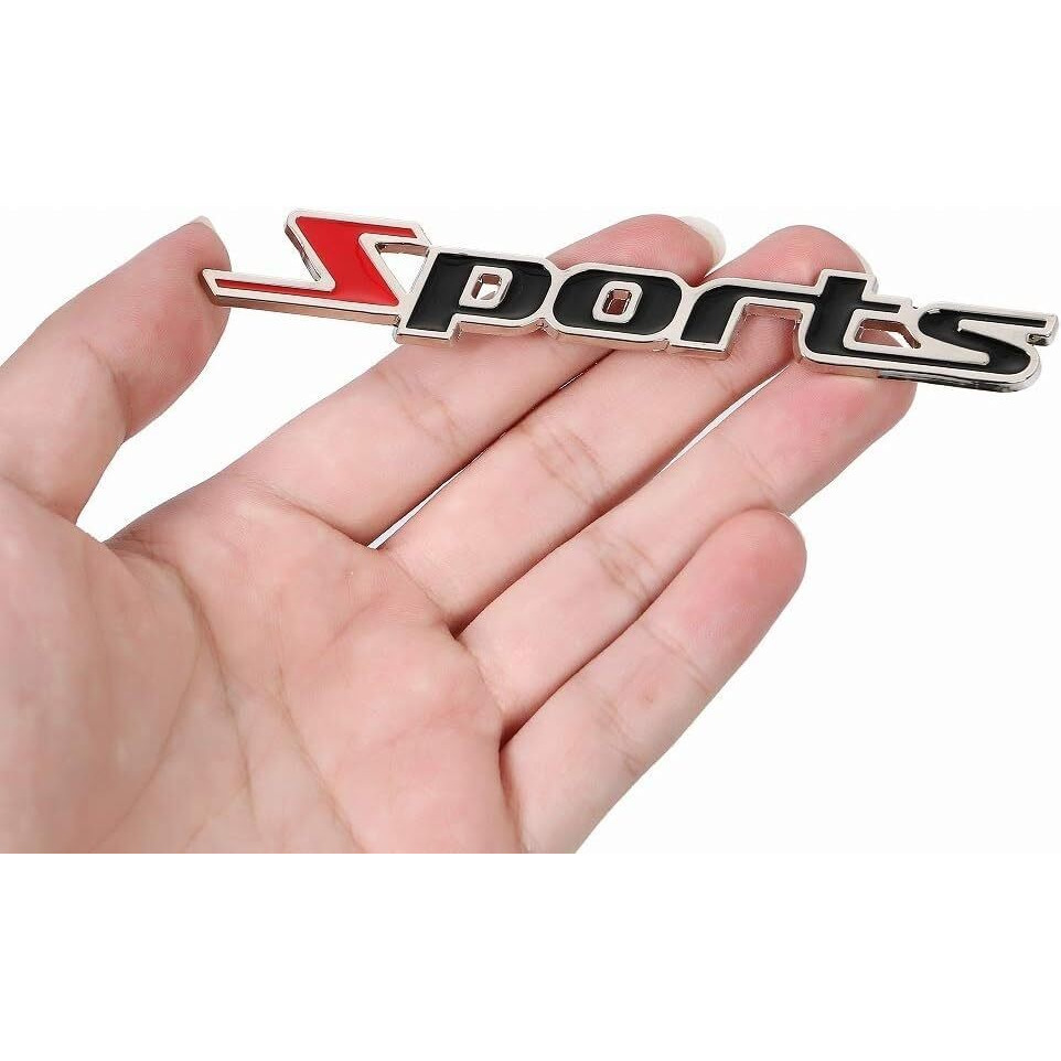 Sports Black Racing Sports Sticker 3D Car Chrome Badge Logo Sticker