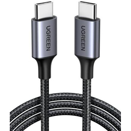 Ugreen 60W Usb C To Usb C Charger Cable, Type C Pd Fast Charging Braided Cord, Compatible With Iphone 16 Pro Max/15, Galaxy S24 S23, Macbook Pro, Ipad Pro 2024, Pixel9, Chromebook, Switch, 0.5M
