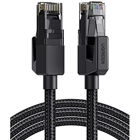 Ugreen Cat 6 Ethernet Cable, 1000Mbps Gigabi High Speed Braided Shielded Network Cord For Ps5 Ps4 Xbox One Wifi Extender Tv Box Switch Router 1M