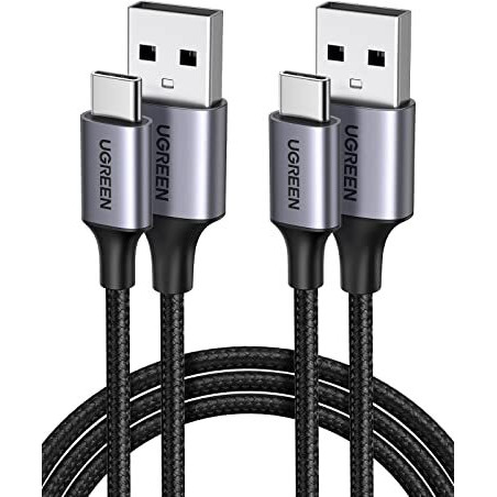 Ugreen Usb A To Usb C Cable [0.5M, 2-Pack], Nylon Braided Type C Cord Fast Charging Compatible With Iphone 16 Pro/15, Galaxy S24 S23, Pixel, Nokia, Moto, Lg, Switch, Android Auto