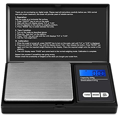 Orrda Mini Digital Pocket Jewelry Weighing Scale | Plastic Gold/Jewellery Mini Digital Weighing Machine (500 G X 0.1 G, Black/Silver)
