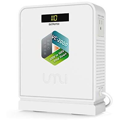Umi 220V To 110V Step Down Transformer 1600W Voltage Converter For Us Appliances Used In India (Vc-2000)