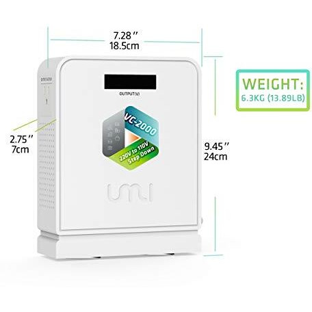 Umi 220V To 110V Step Down Transformer 1600W Voltage Converter For Us Appliances Used In India (Vc-2000)