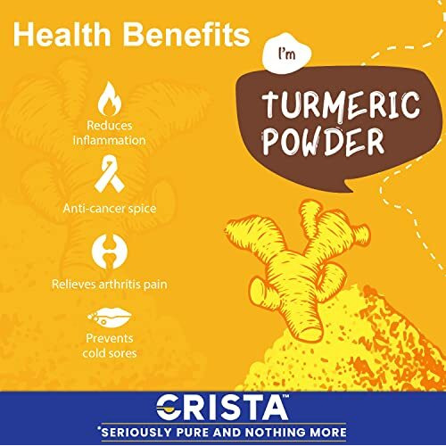 Crista 100 Gms Turmeric Powder | Pure Turmeric | Ground In-House | Zero Added Colours, Fillers, Additives & Preservatives | Natural