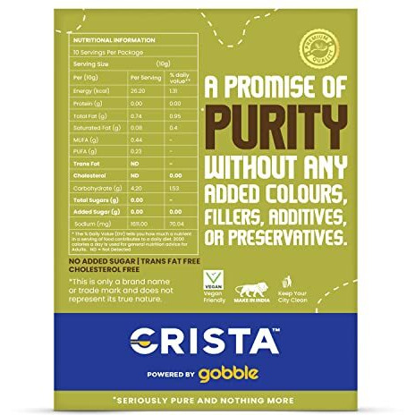Crista Khatta Jal Jeera Masala | Vegan | Cholesterol Free | Trans Fat Free | No Onion | No Garlic | No Added Sugar | Zero Added Colours, Fillers, Additives & Preservatives | 100 Gms
