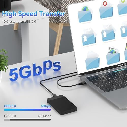 Rts High Speed Portable External Hard Drives Disk Hdd Usb 3.0 Cable Upto 5 Gbps Data Transfer Converter Cable Compatible With Seagate Wd Samsung Sony Hp Toshiba Hitachi Transcend Sony Desktop Laptop