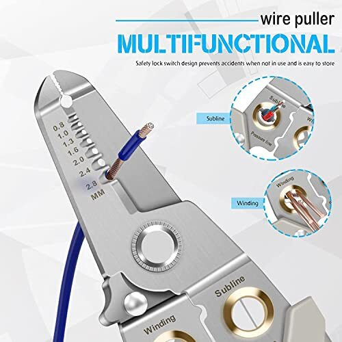 Moyesta 6-In-1 Wire Stripper And Cutter Pliers For Electricians - Cable Stripping, Cutting, Winding, Crimping - Precision Stainless Steel Hand Tool For Decrustation