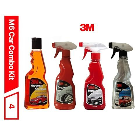 3M Car Cleaning Combo Kit | Shampoo | Dashboard Cleaner | Tyre Dresser | Glass Cleaner