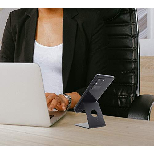Elv Desktop Cell Phone Tabletop Stand, Tablet Stand, Aluminum Stand Holder For Mobile Phone And Tablet (Up To 10.1 Inch) - Black