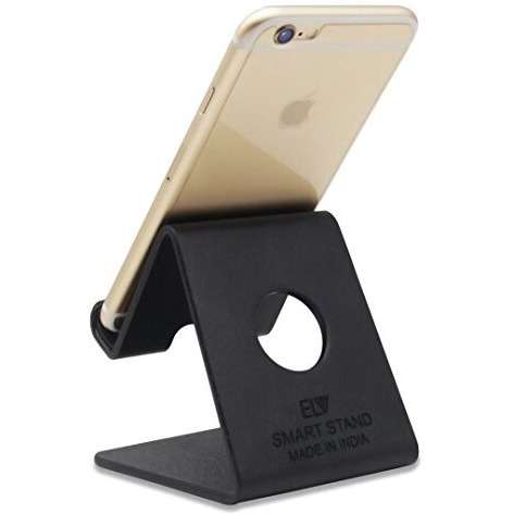 Elv Desktop Cell Phone Tabletop Stand, Tablet Stand, Aluminum Stand Holder For Mobile Phone And Tablet (Up To 10.1 Inch) - Black