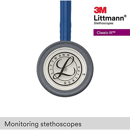 3M Littmann Classic Iii Monitoring Stethoscope, Navy Blue Tube, 27 Inch, 5622