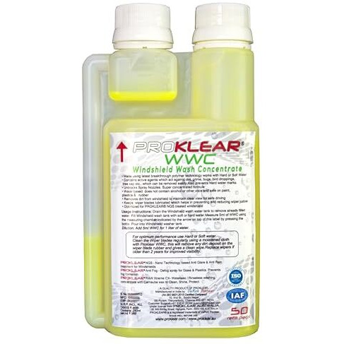 Proklear Wash Additive Concentrate - Keeps Windshield Clear And Wipers Lubricated 50 Refills (250Ml) (Wwc250)