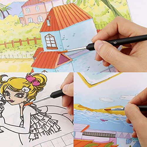 11Pcs Miniature Paint Brushes, Detail Fine Tip Paint Brushes Set With Ergonomic Handle - Suitable For Acrylic Painting, Oil, Face, Nail, Scale Model Painting