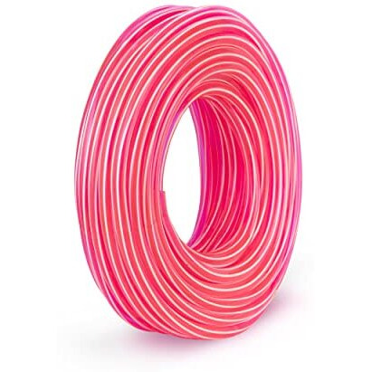 Garbnoire 5 Meter 0.5 Inch Pvc Pink Striped Water Pipe|Lightweight,Durable&Flexible|Hose With Accessories Like Hose Connector&Clamps|Watering Garden,Cleaning,Outdoor-Indoor Use(5 Mtr(16.4 Feet))