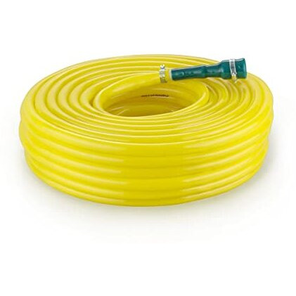 Garbnoire 10 Meter 0.5 Inch Pvc Yellow Water Pipe| Lightweight, Durable & Flexible| Hose With Accessories Connector & Clamps| Watering Garden, Cleaning, Outdoor-Indoor Use (10 Meter (32.80 Feet))